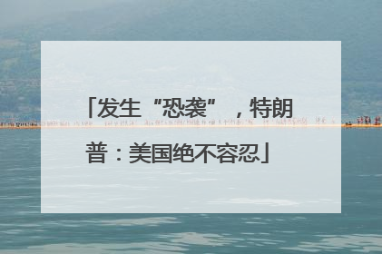 发生“恐袭”，特朗普：美国绝不容忍