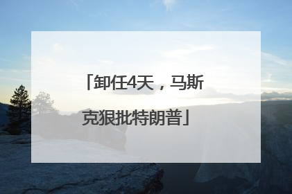卸任4天，马斯克狠批特朗普