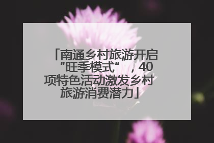 南通乡村旅游开启“旺季模式”，40项特色活动激发乡村旅游消费潜力