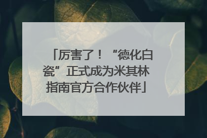 厉害了！“德化白瓷”正式成为米其林指南官方合作伙伴