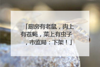厨房有老鼠，肉上有苍蝇，菜上有虫子，市监局：下架！