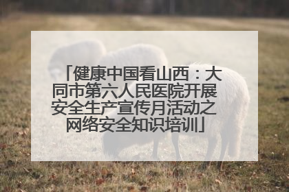 健康中国看山西：大同市第六人民医院开展安全生产宣传月活动之网络安全知识培训