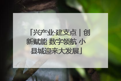 兴产业·建支点｜创新赋能 数字领航 小县城迎来大发展