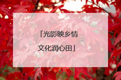 光影映乡情 文化润心田