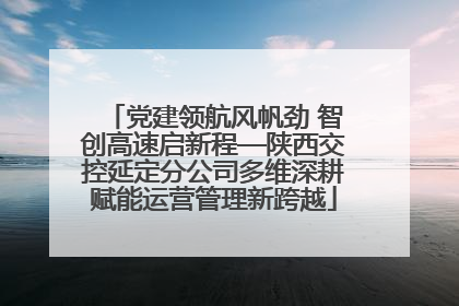 党建领航风帆劲 智创高速启新程—陕西交控延定分公司多维深耕赋能运营管理新跨越