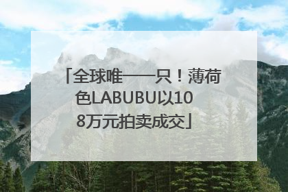全球唯一一只！薄荷色LABUBU以108万元拍卖成交