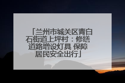 兰州市城关区青白石街道上坪村：修缮道路增设灯具 保障居民安全出行