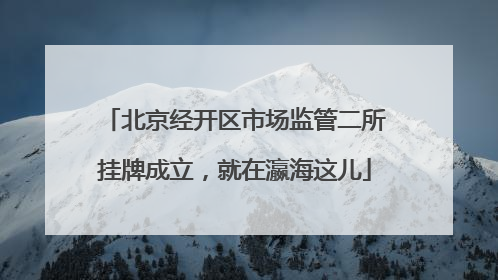 北京经开区市场监管二所挂牌成立，就在瀛海这儿