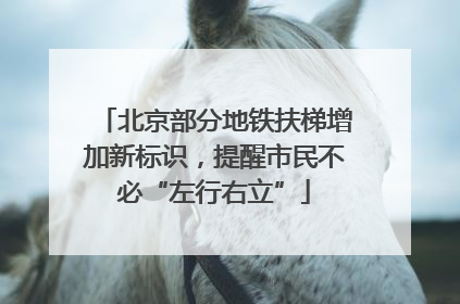 北京部分地铁扶梯增加新标识，提醒市民不必“左行右立”