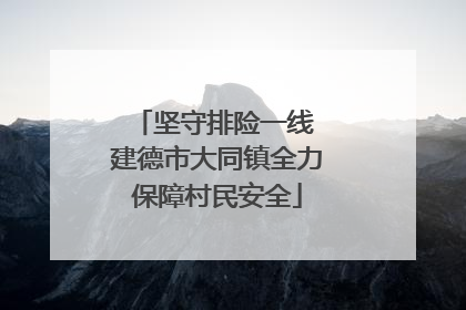 坚守排险一线 建德市大同镇全力保障村民安全