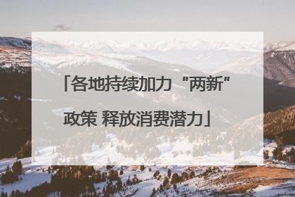 各地持续加力“两新”政策 释放消费潜力
