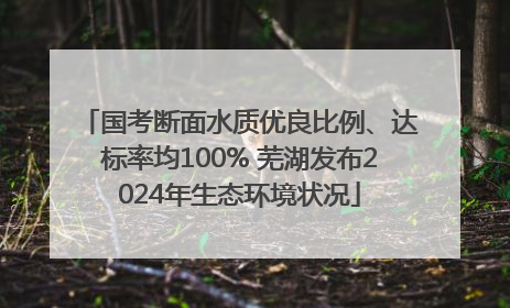 国考断面水质优良比例、达标率均100% 芜湖发布2024年生态环境状况