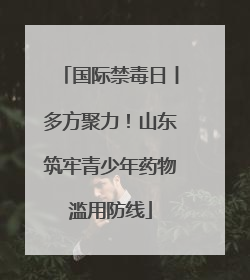 国际禁毒日丨多方聚力！山东筑牢青少年药物滥用防线