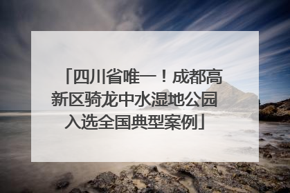 四川省唯一！成都高新区骑龙中水湿地公园入选全国典型案例