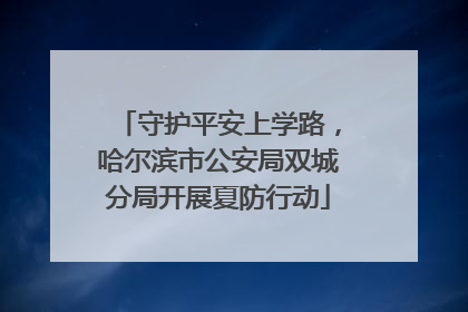 守护平安上学路，哈尔滨市公安局双城分局开展夏防行动