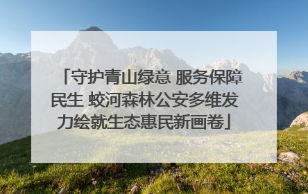 守护青山绿意 服务保障民生 蛟河森林公安多维发力绘就生态惠民新画卷