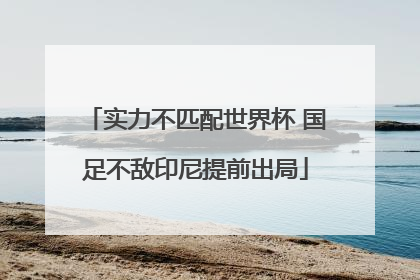 实力不匹配世界杯 国足不敌印尼提前出局
