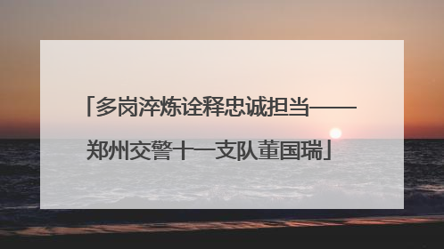 多岗淬炼诠释忠诚担当——郑州交警十一支队董国瑞