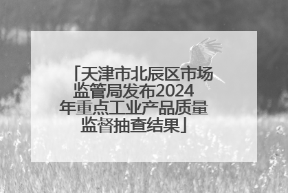 天津市北辰区市场监管局发布2024年重点工业产品质量监督抽查结果
