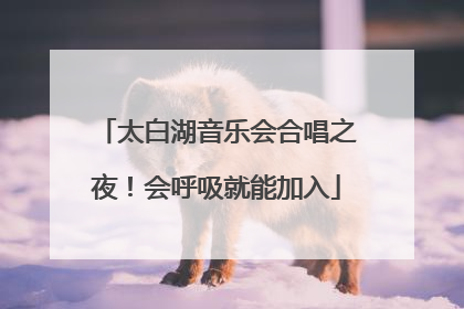 太白湖音乐会合唱之夜！会呼吸就能加入