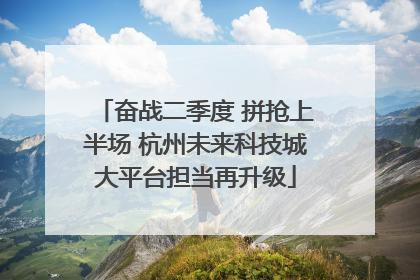 奋战二季度 拼抢上半场 杭州未来科技城大平台担当再升级
