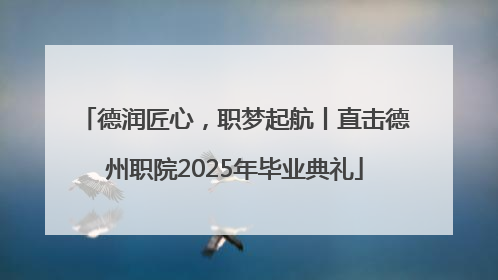 德润匠心，职梦起航丨直击德州职院2025年毕业典礼