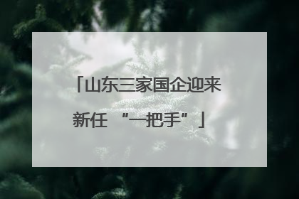 山东三家国企迎来新任 “一把手”