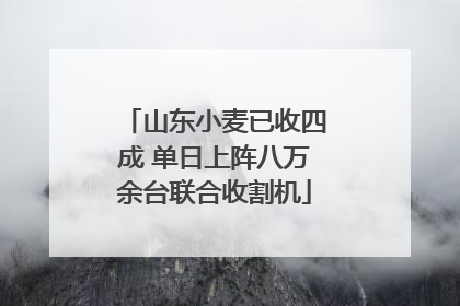 山东小麦已收四成 单日上阵八万余台联合收割机