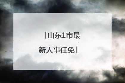 山东1市最新人事任免