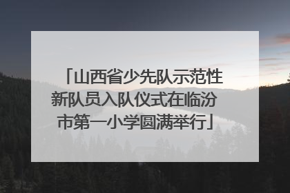 山西省少先队示范性新队员入队仪式在临汾市第一小学圆满举行