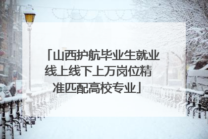 山西护航毕业生就业 线上线下上万岗位精准匹配高校专业
