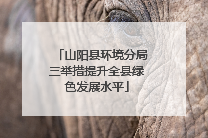 山阳县环境分局三举措提升全县绿色发展水平
