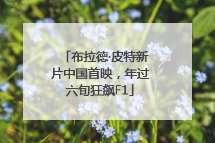 布拉德·皮特新片中国首映，年过六旬狂飙F1