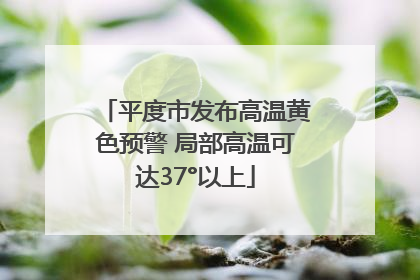 平度市发布高温黄色预警 局部高温可达37°以上