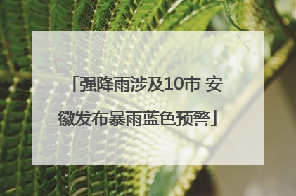 强降雨涉及10市 安徽发布暴雨蓝色预警