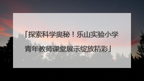 探索科学奥秘！乐山实验小学青年教师课堂展示绽放精彩