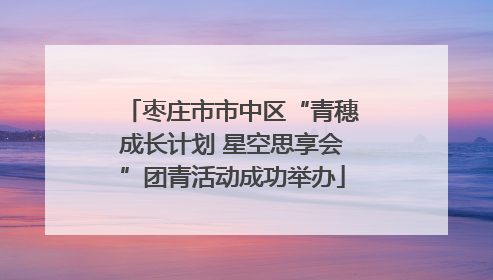 枣庄市市中区“青穗成长计划 星空思享会”团青活动成功举办