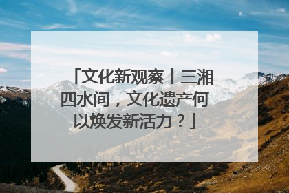 文化新观察丨三湘四水间，文化遗产何以焕发新活力？