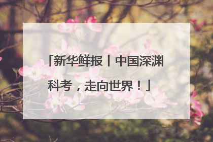 新华鲜报丨中国深渊科考，走向世界！