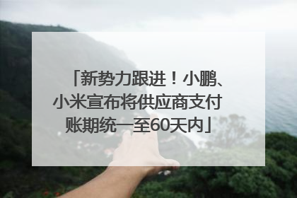 新势力跟进！小鹏、小米宣布将供应商支付账期统一至60天内