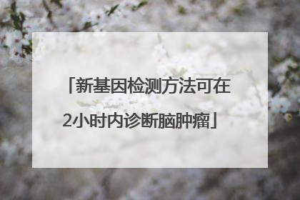 新基因检测方法可在2小时内诊断脑肿瘤