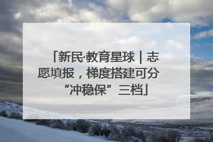 新民·教育星球｜志愿填报，梯度搭建可分“冲稳保”三档