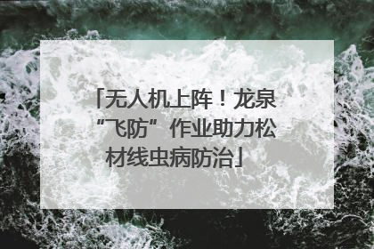 无人机上阵！龙泉“飞防”作业助力松材线虫病防治