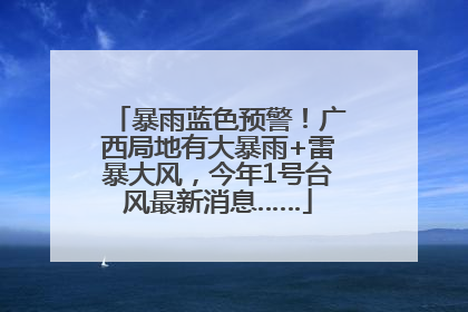 暴雨蓝色预警！广西局地有大暴雨+雷暴大风，今年1号台风最新消息……