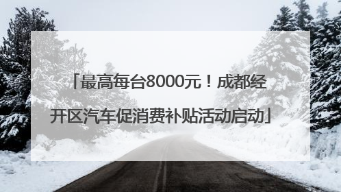 最高每台8000元！成都经开区汽车促消费补贴活动启动