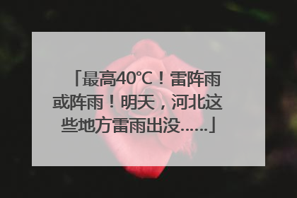 最高40℃！雷阵雨或阵雨！明天，河北这些地方雷雨出没……