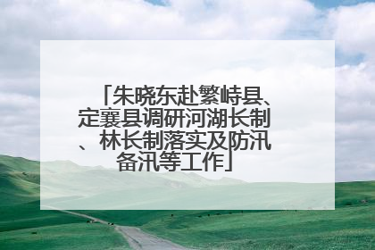 朱晓东赴繁峙县、定襄县调研河湖长制、林长制落实及防汛备汛等工作