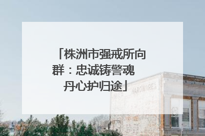 株洲市强戒所向群：忠诚铸警魂 丹心护归途