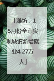 潍坊：1-5月份全市实现城镇新增就业4.27万人
