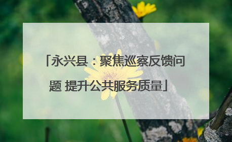 永兴县：聚焦巡察反馈问题 提升公共服务质量